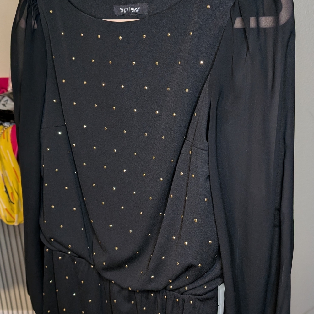 Elegant Black Dress with Gold Accents